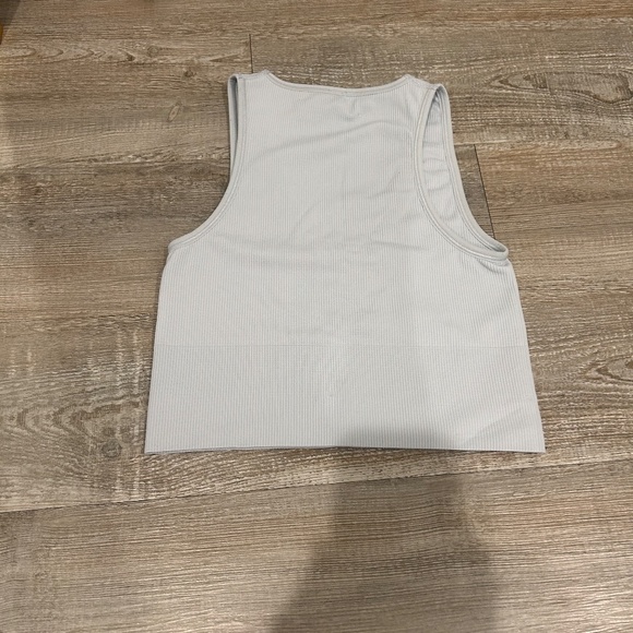 Athleta Aurora Seamless Crop Rib Tank (Dusty Blue) - Picture 2 of 3
